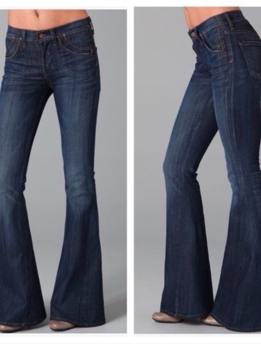 Citizens Of Humanity Dark Indigo Flare Wide-Leg Jeans